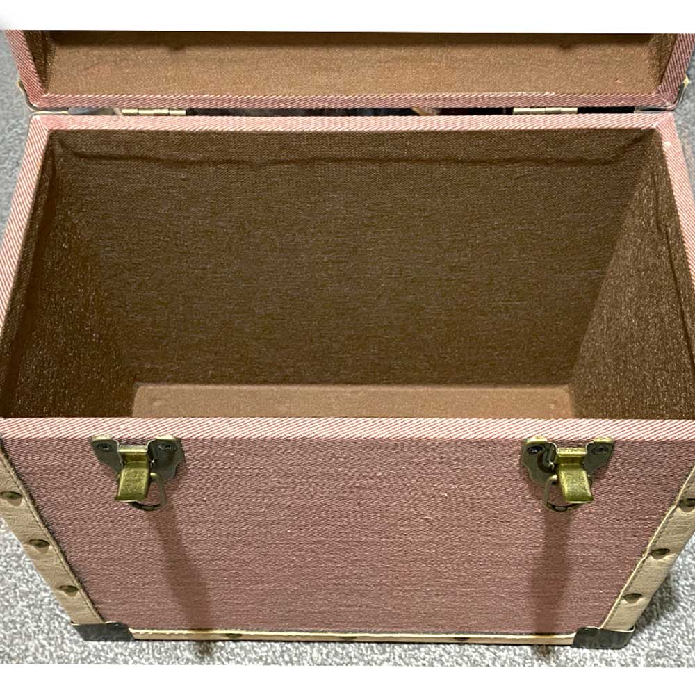 Pink Fabric Record Storage Case Interior