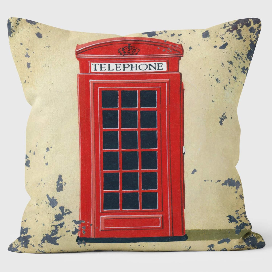 Red Phone Box GPO - Martin Wiscombe - Retro Art Print Cushion - Handmade Cushions UK - WeLoveCushions