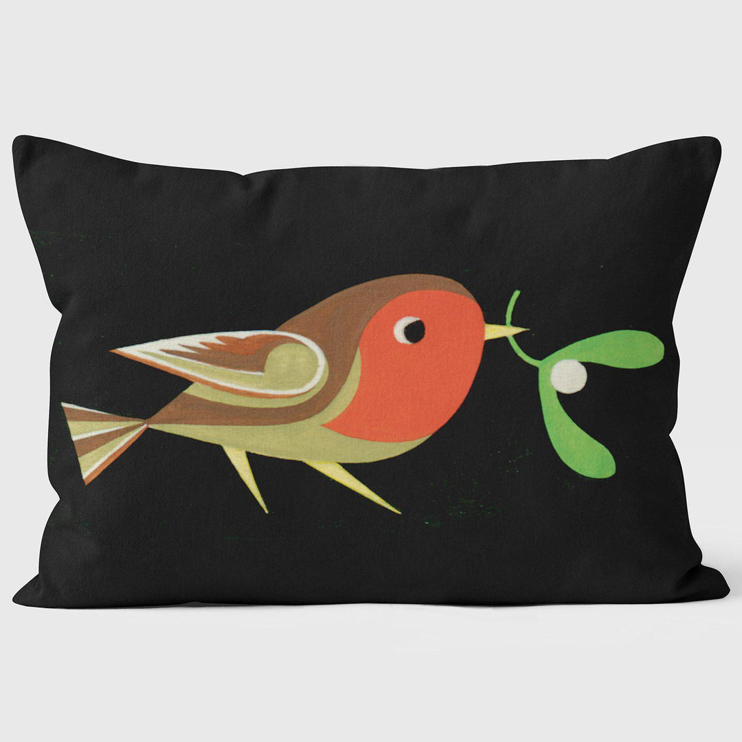 Robin With Mistletoe Christmas Gift Tag - Christmas Cushion - Handmade Cushions UK - WeLoveCushions