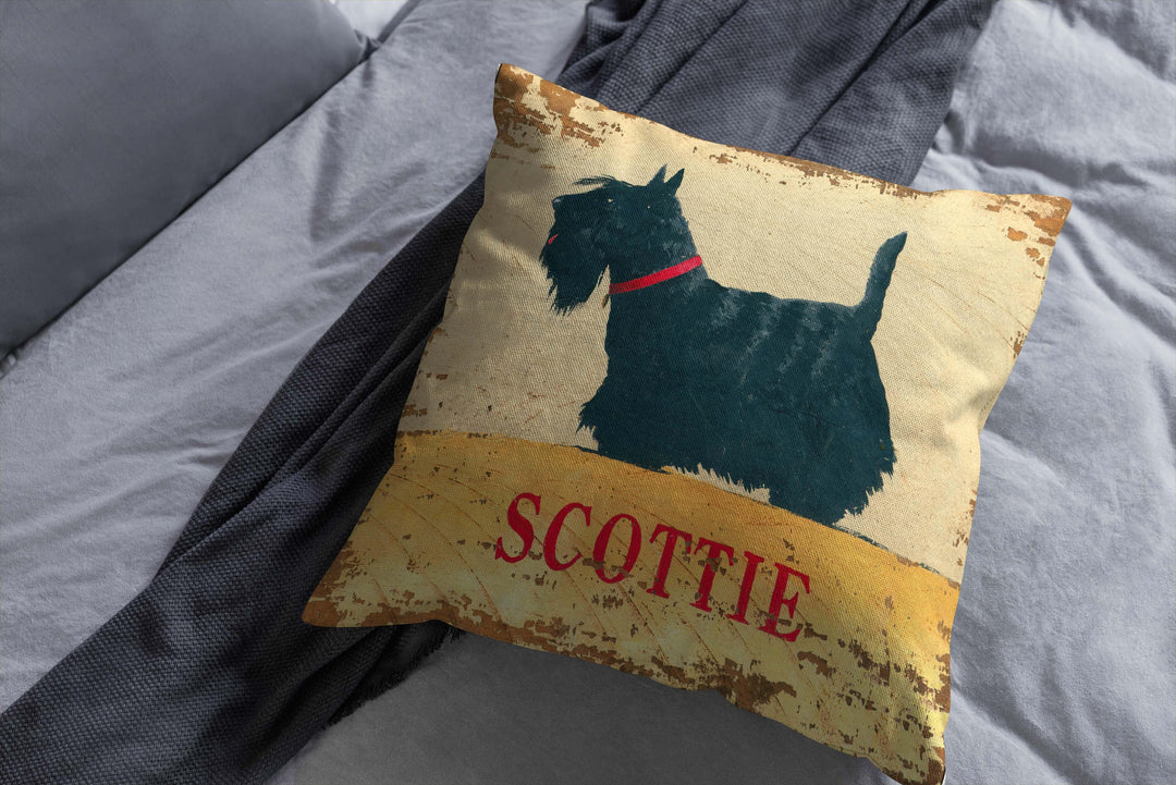 Scottie Dog Black - Martin Wiscombe - Art Print Cushion