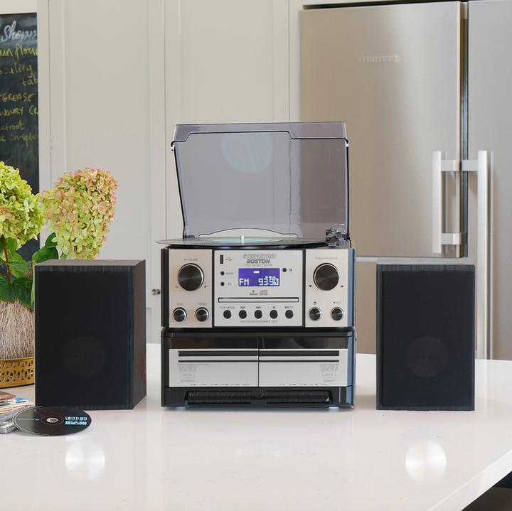Boston 5-in-1 Music Centre System in Silver by Steepletone