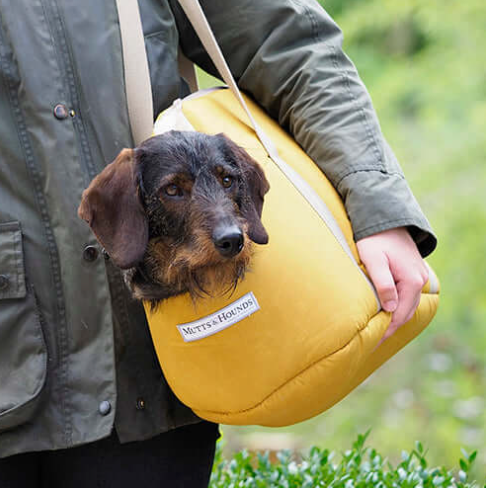 Dog and Puppy Carrier in Mustard Wax by Mutts & Hounds