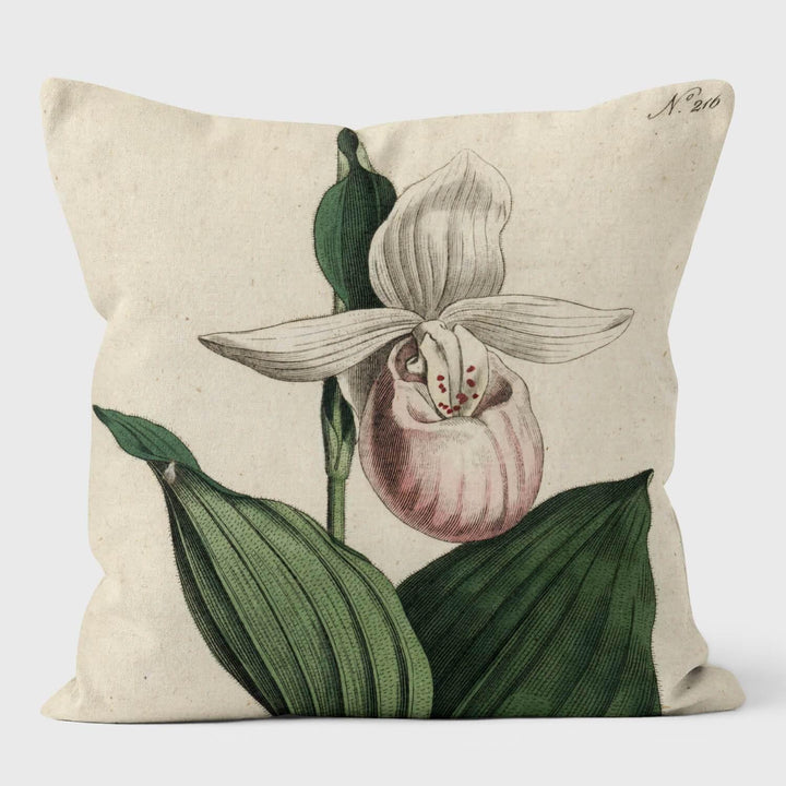 Showy Lady's-slipper - Botanical Cushion - Handmade Cushions UK - WeLoveCushions