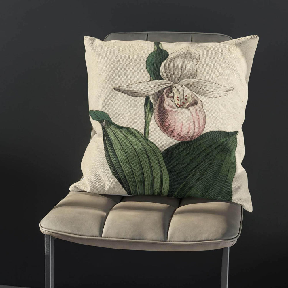 Showy Lady's-slipper - Botanical Outdoor Cushion - Handmade Cushions UK - WeLoveCushions