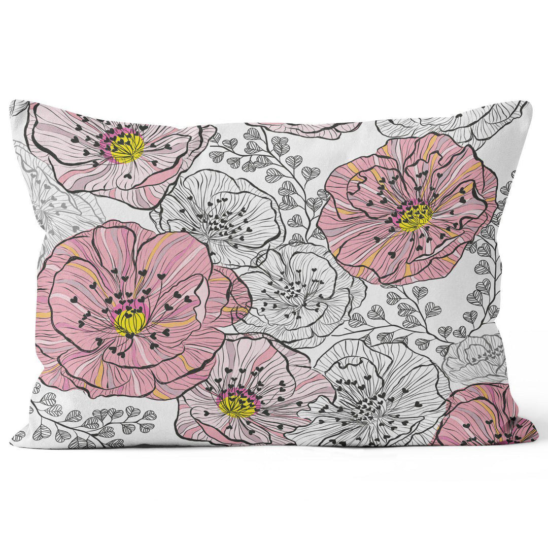 Sketch Roses - Funky Art Cushion - Paradise Garden - House Of Turnowsky Pillows - Handmade Cushions UK - WeLoveCushions