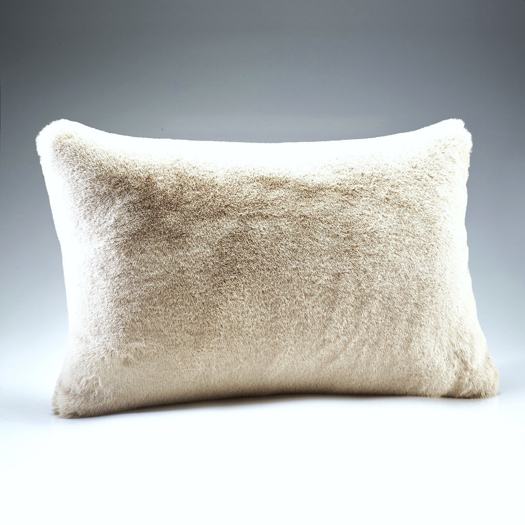 Soft Cream faux fur bedroom cushion by Katrina Hampton