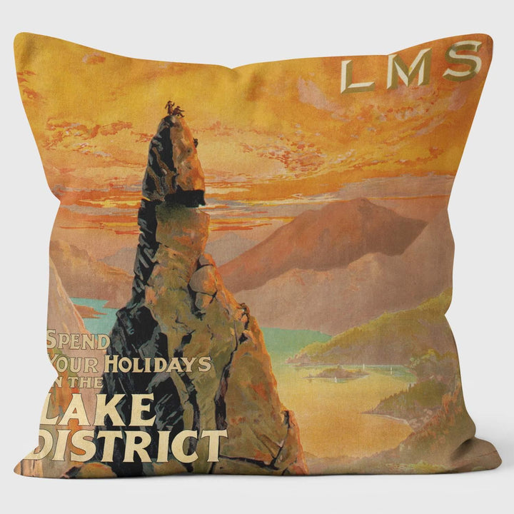 Spend Your Holidays In The Lake District‰۪ LMS 1923 -1947- National Railways Musuem Cushion - Handmade Cushions UK - WeLoveCushions