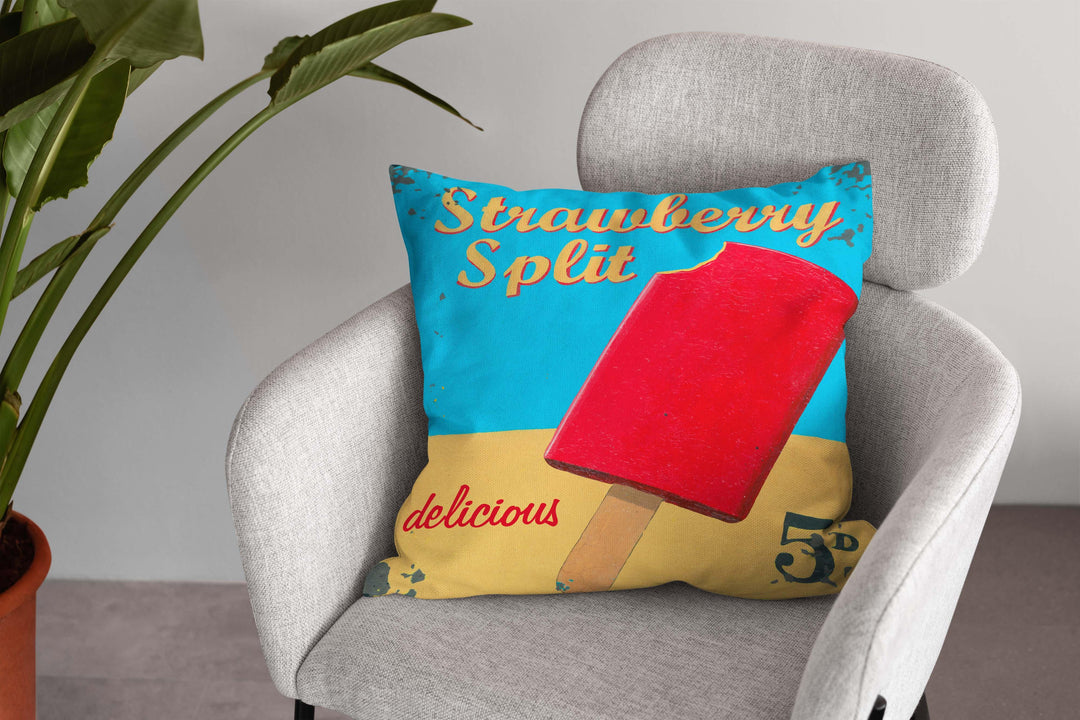 Strawberry Split - Martin Wiscombe - Art Print Cushion