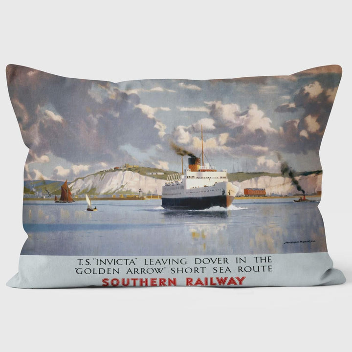 TS Invicta leaving Dover - National Railways Museum Cushion - Handmade Cushions UK - WeLoveCushions