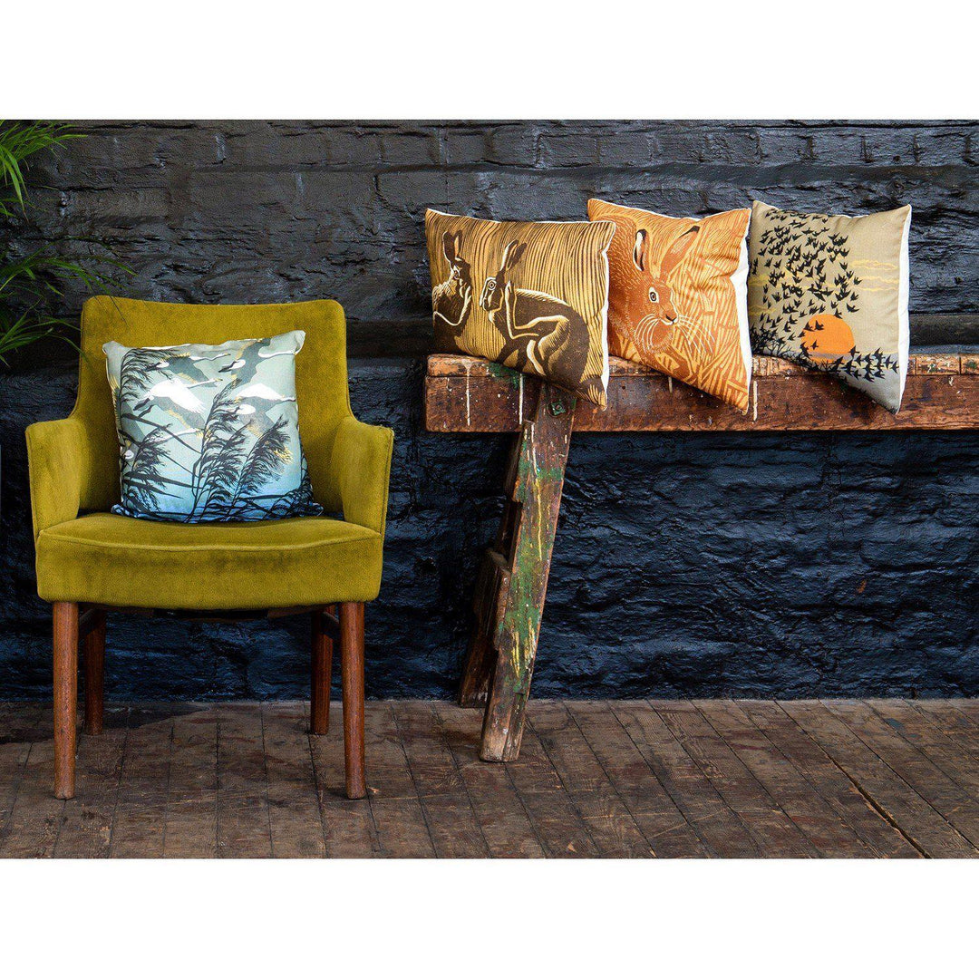 Temple, Bishop and Bean - Three Blakeney Point Seals - Robert Gillmor Cushion - Handmade Cushions UK - WeLoveCushions