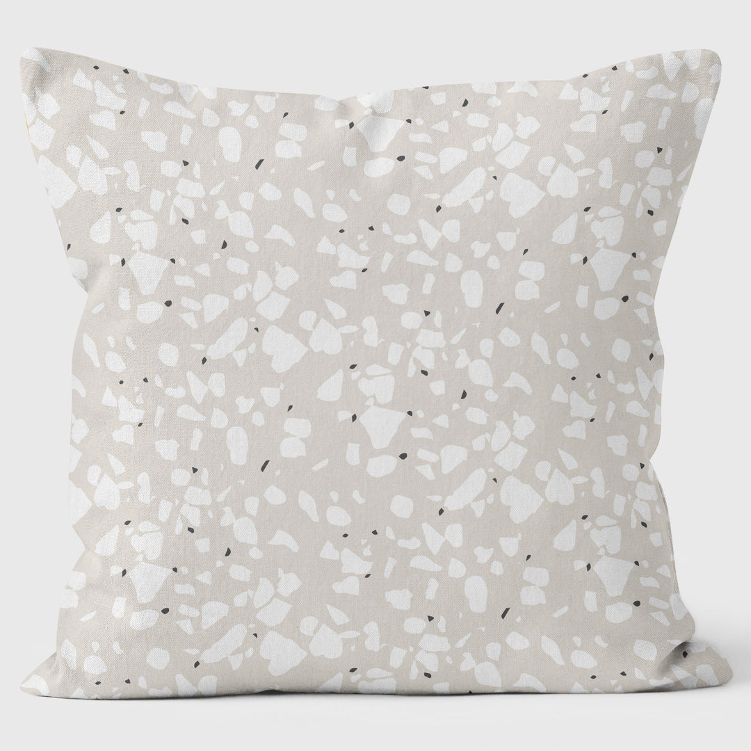 Terrazzo Rosa Con Cuore Bianco - Art Print Cushion - Handmade Cushions UK - WeLoveCushions