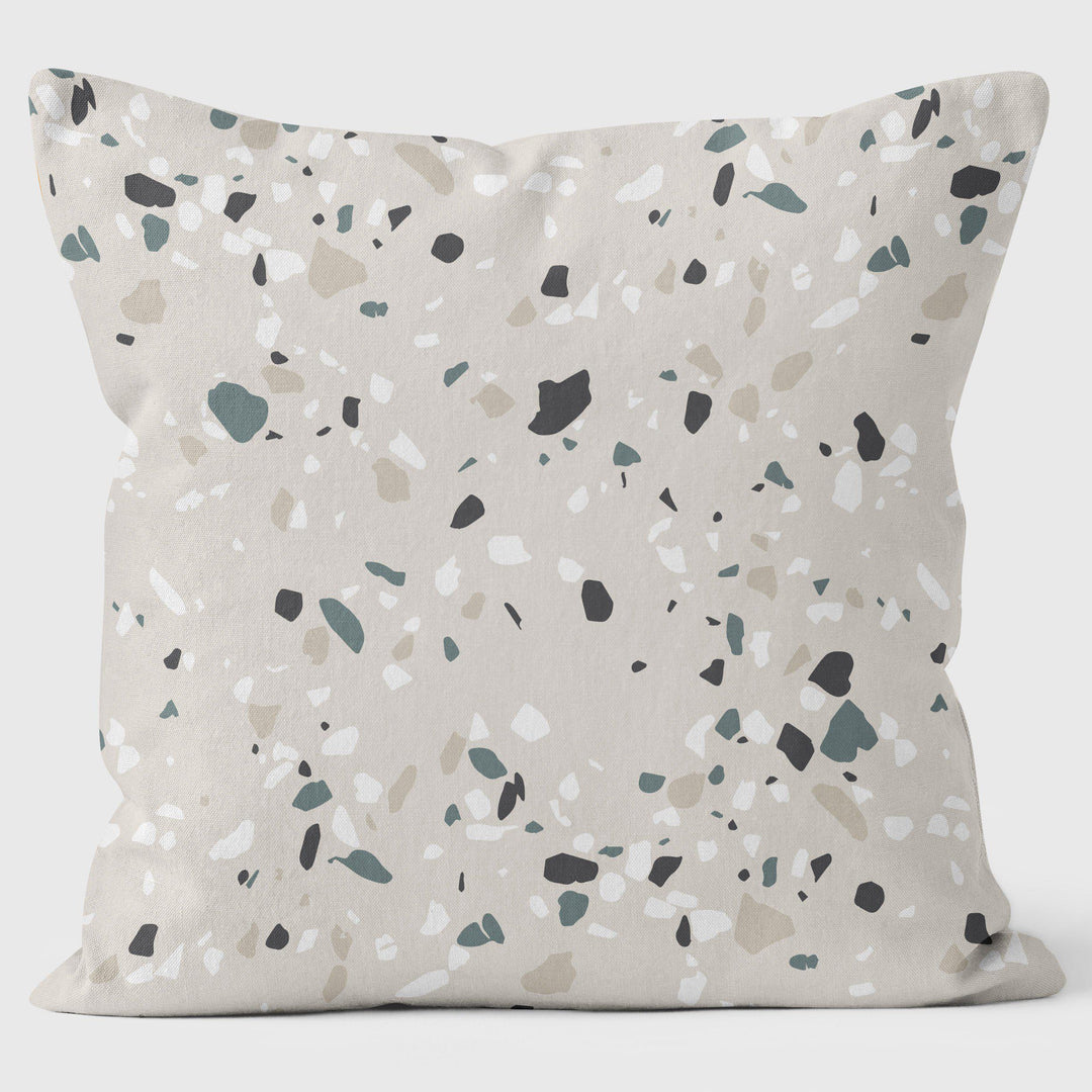 Terrazzo Rosa Con Macchie Blue e Nere - Art Print Cushion - Handmade Cushions UK - WeLoveCushions