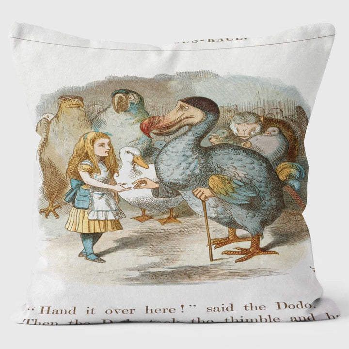 The Caucus Race - Alice in Wonderland - Lewis Carroll Cushion - Handmade Cushions UK - WeLoveCushions