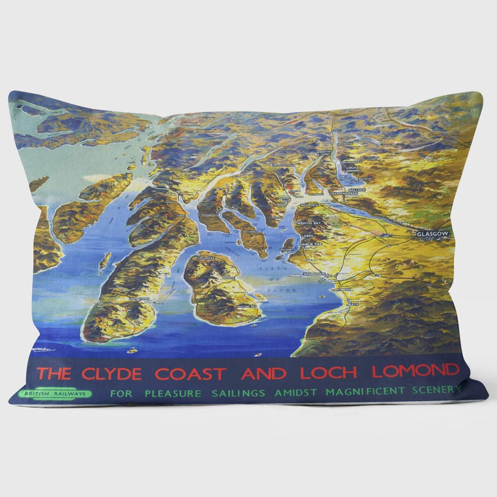 The Clyde Coast and Loch Lomond - National Railway Museum Cushion NR202 - Handmade Cushions UK - WeLoveCushions