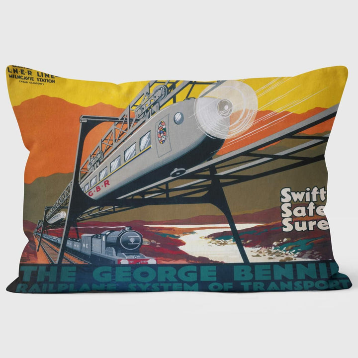 The George Bennie Railplane - National Railway Museum Cushion - Handmade Cushions UK - WeLoveCushions