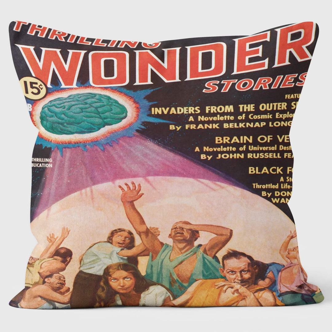 Thrilling Wonder - Invaders from the Outer Sun - Pulp Fiction Cushion - Handmade Cushions UK - WeLoveCushions