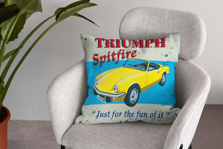 Triumph Spitfire - Martin Wiscombe - Art Print Cushion