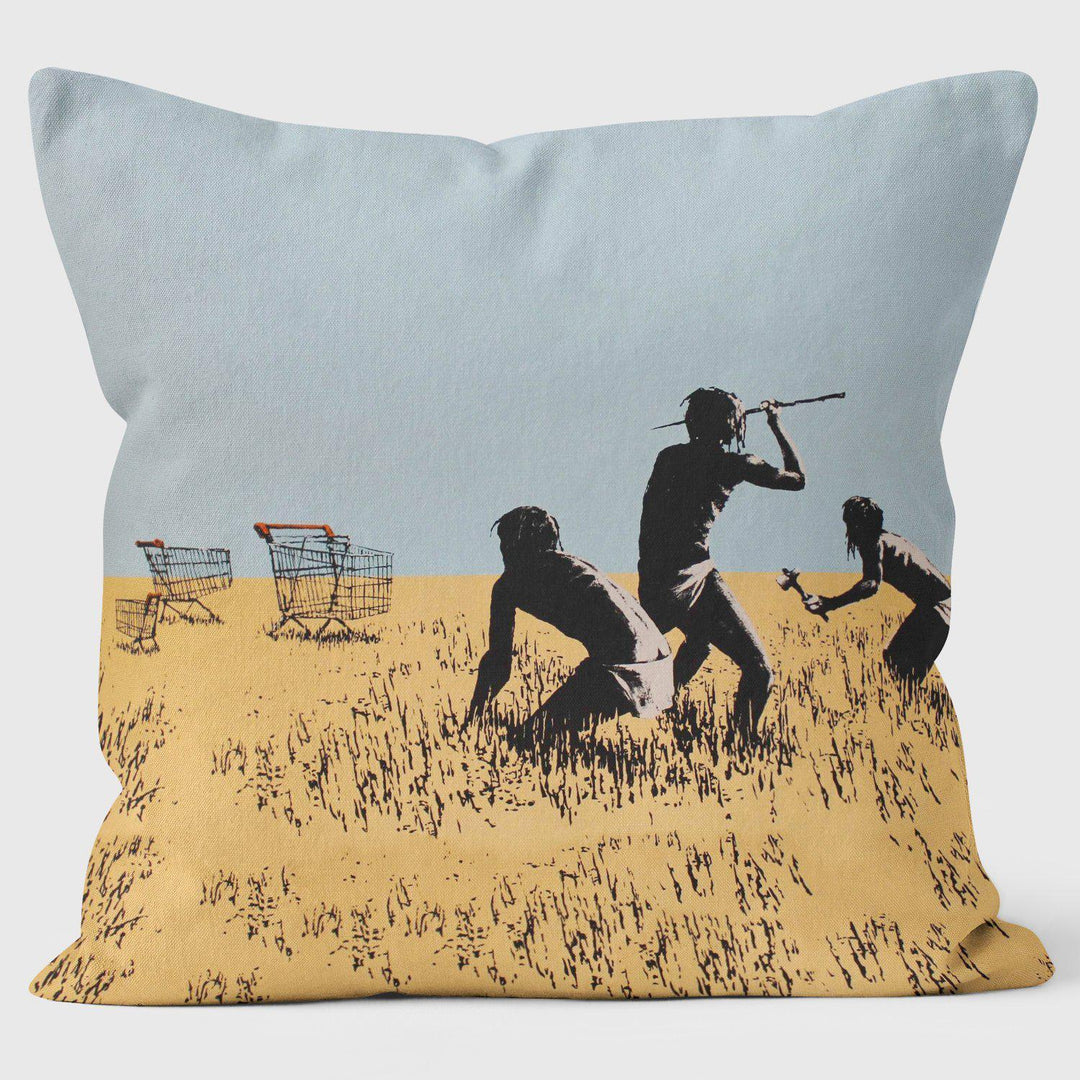 Trolley Hunters - Banksy Inspired - Graffiti Art Cushion - Handmade Cushions UK - WeLoveCushions