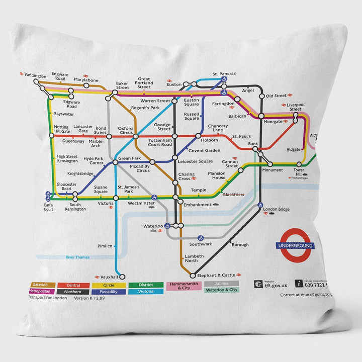 Tube Map Zone One - Art Print Cushion - Handmade Cushions UK - WeLoveCushions