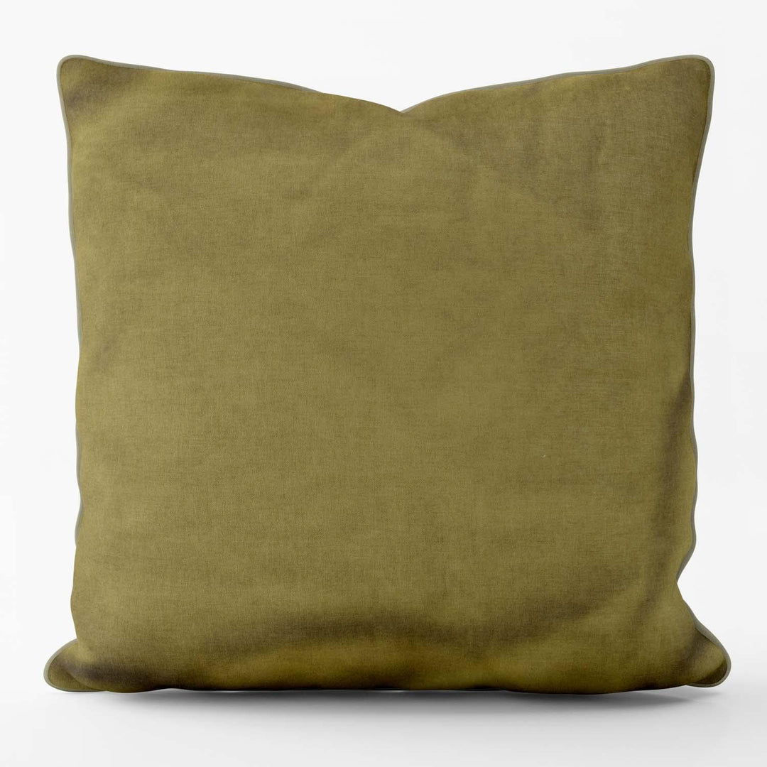 Velvet Velour Cushion Green Piped - Art Print Cushion - Handmade Cushions UK - WeLoveCushions