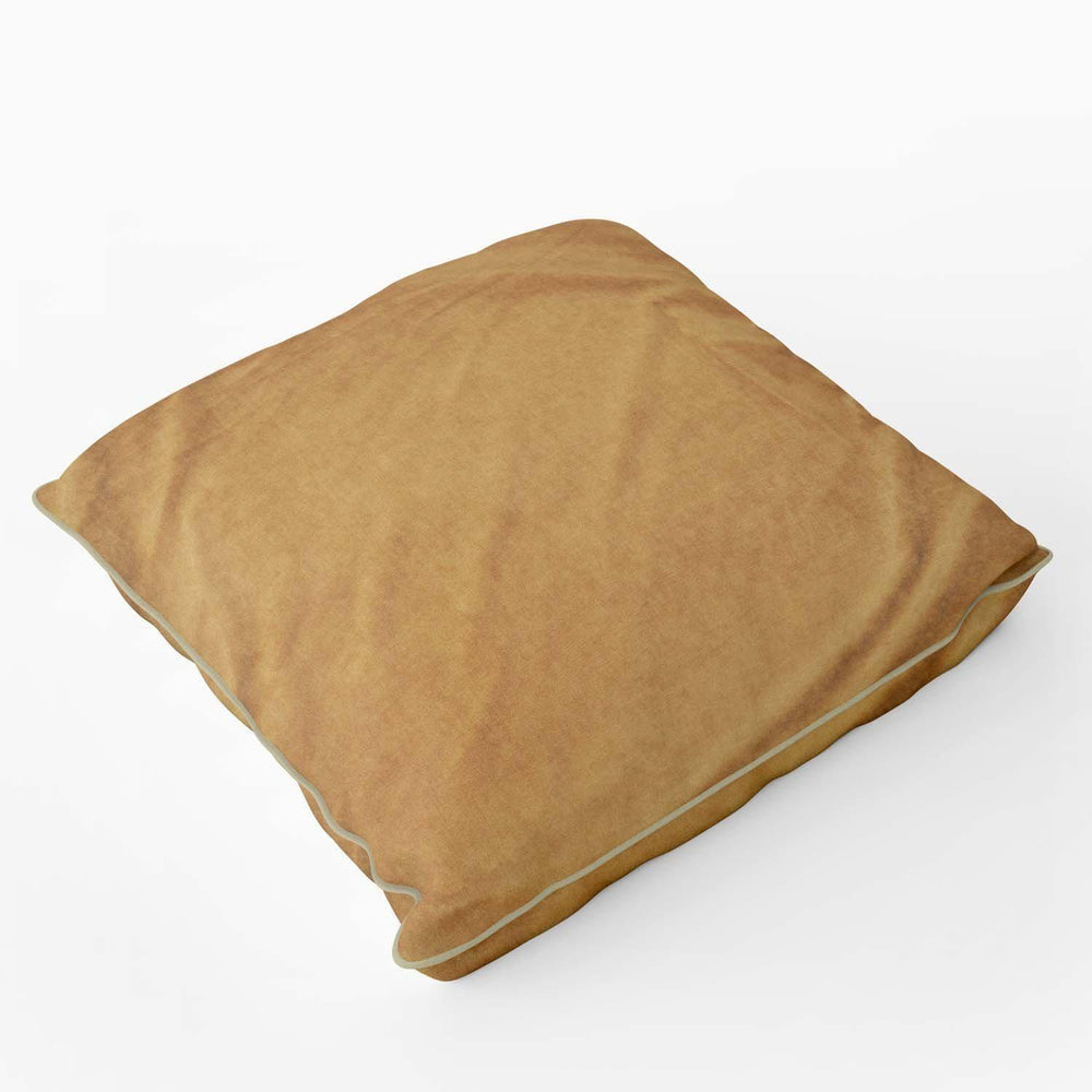 Velvet Velour Cushion Mustard Yellow Piped - Art Cushion - Handmade Cushions UK - WeLoveCushions