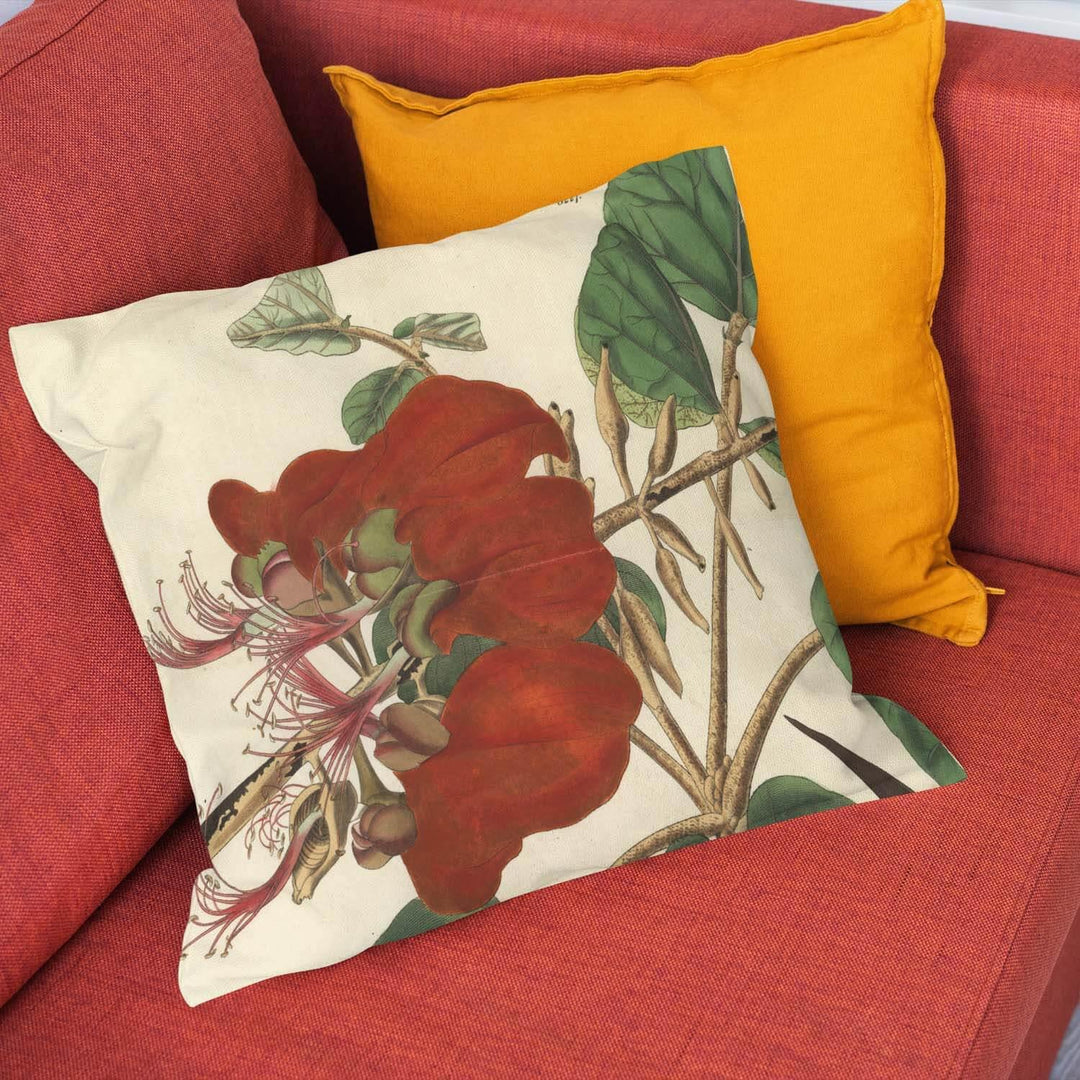 Velvety Erythrina - Botanical Outdoor Cushion - Handmade Cushions UK - WeLoveCushions