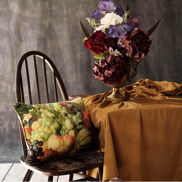 Fruit and Flowers detail Grapes - van Brussel - National Gallery LUXE Cushion