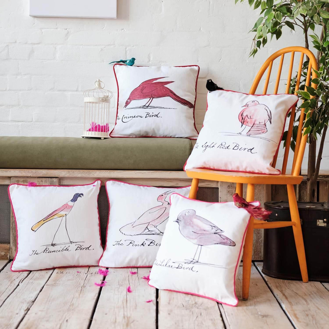 The Crimson Bird - Edward Lear Cushion