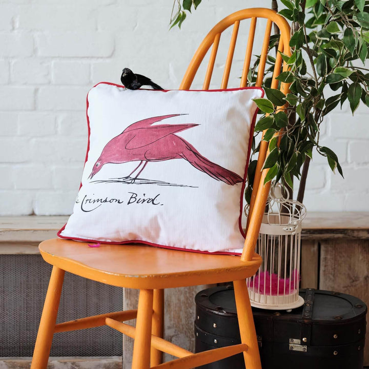 The Crimson Bird - Edward Lear Cushion