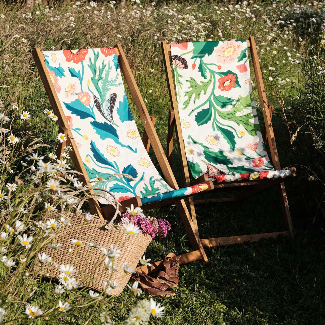 Exotic Floral White - House Of Turnowsky  Deckchair