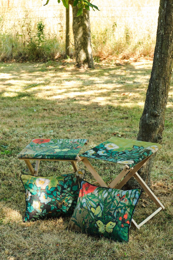 Poppies and Butterflies - Van Gogh Museum Outdoor Cushion