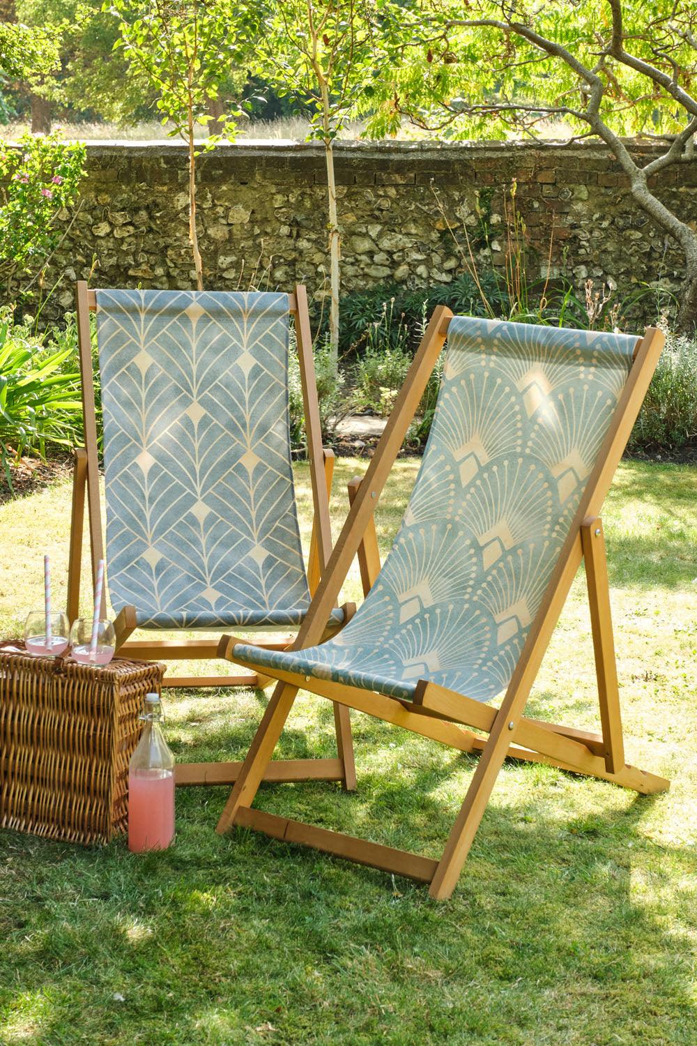 Shell Aqua - Art Deco Deckchair