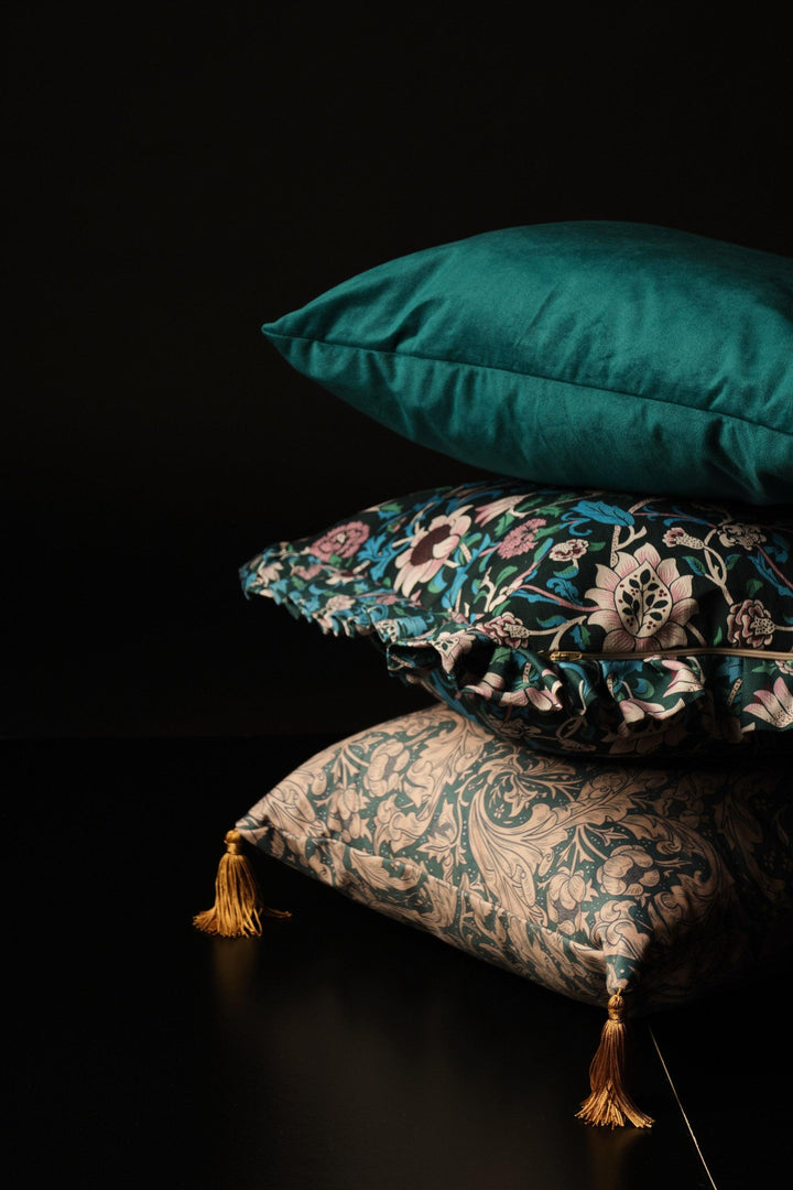 Pomegranate - Green Tassel William Morris Cushion