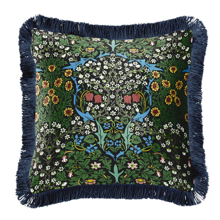 Blackthorn - Black Fringing William Morris Cushion