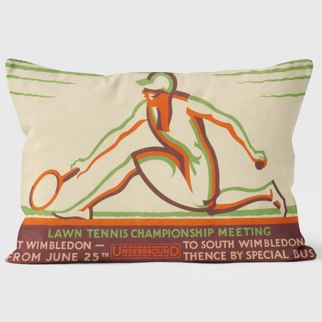 Wimbledon Lawn Tennis - London Transport Cushion - Handmade Cushions UK - WeLoveCushions