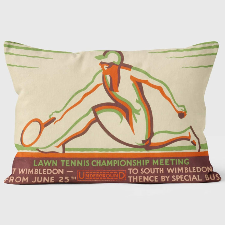 Wimbledon Lawn Tennis - London Transport Cushion - Handmade Cushions UK - WeLoveCushions