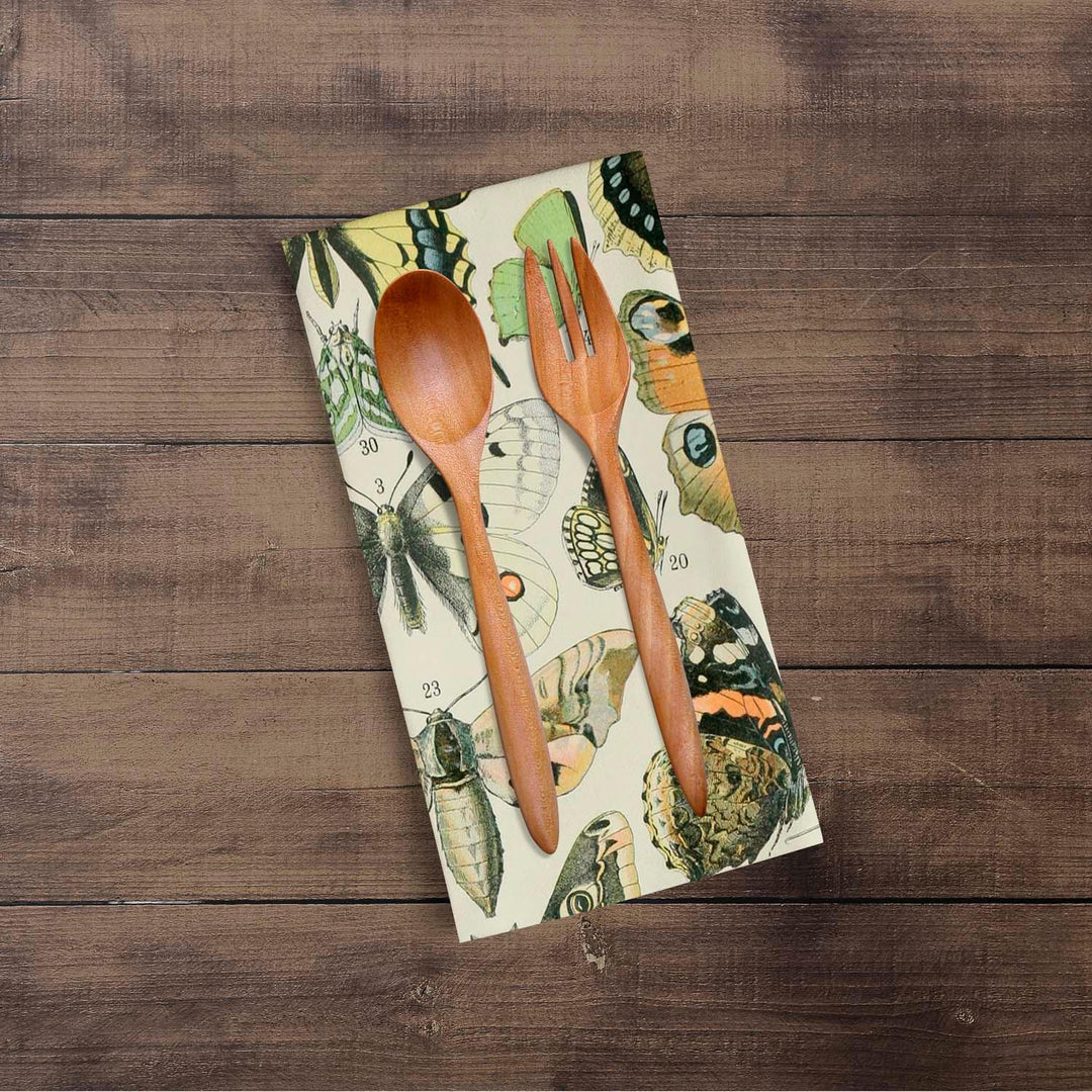 Adolphe Millot - Papillons I - Tea Towel