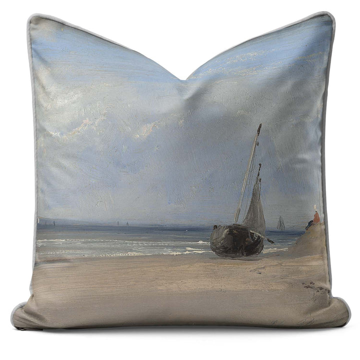 Beach (La Ferte) - Richard Parkes Bonington - National Gallery Square Cushion
