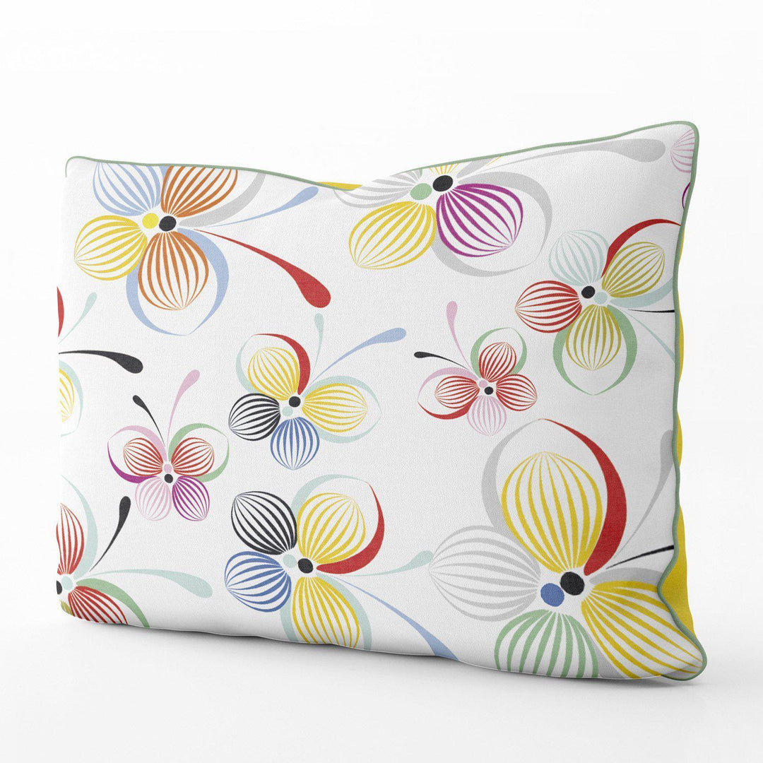 Bubbly Butterflies (White) - Funky Art Cushion - Perfect Day - House Of Turnowsky Pillows - Handmade Cushions UK - WeLoveCushions