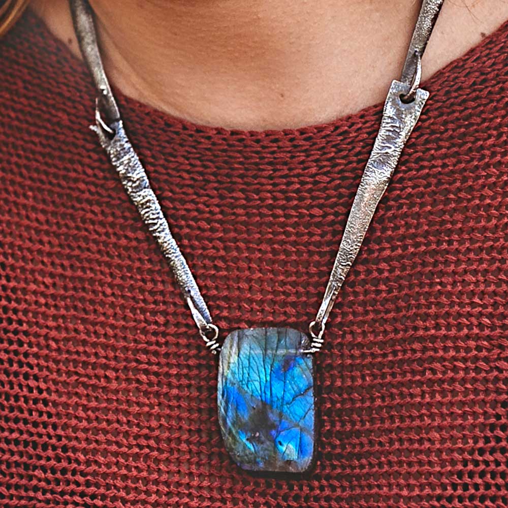 Camilla West Labradorite Silver Necklace