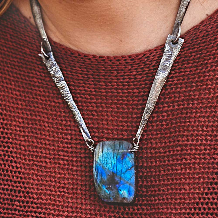 Camilla West Labradorite Silver Necklace