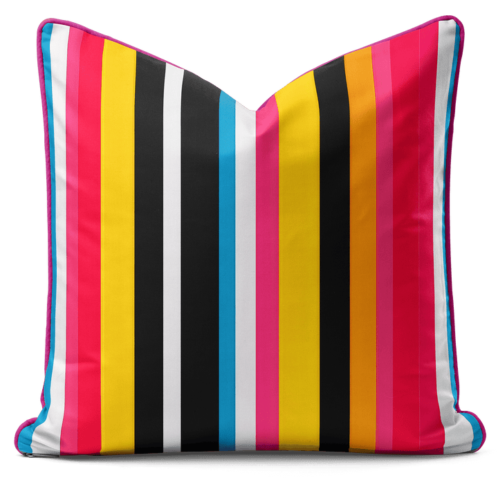 Candy Stripe Delight Cushion - Art Cushions London