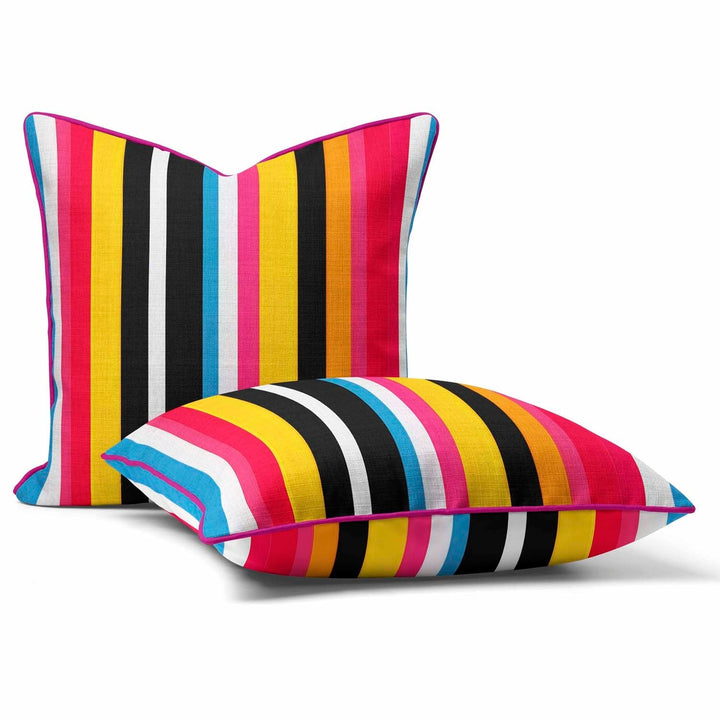 Candy Stripe Delight Cushion - Art Cushions London