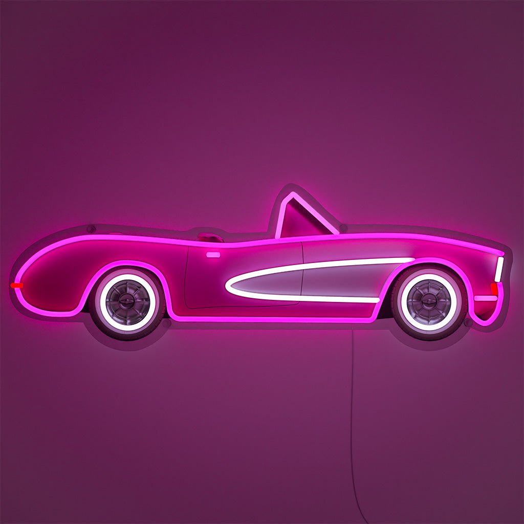 Classic Pink Car Neon LED Sign   Wall Mounted product image shown in a home or gift setting