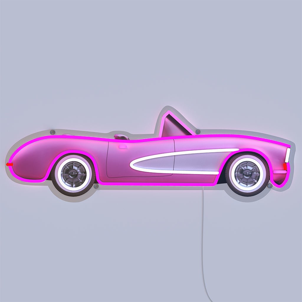 Classic Pink Car Neon LED Sign   Wall Mounted product image shown in a home or gift setting