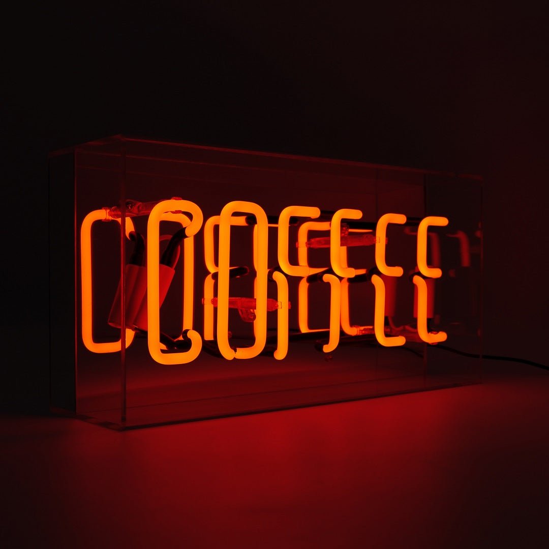 Coffee Glass Neon Sign   Orange product image shown in a home or gift setting