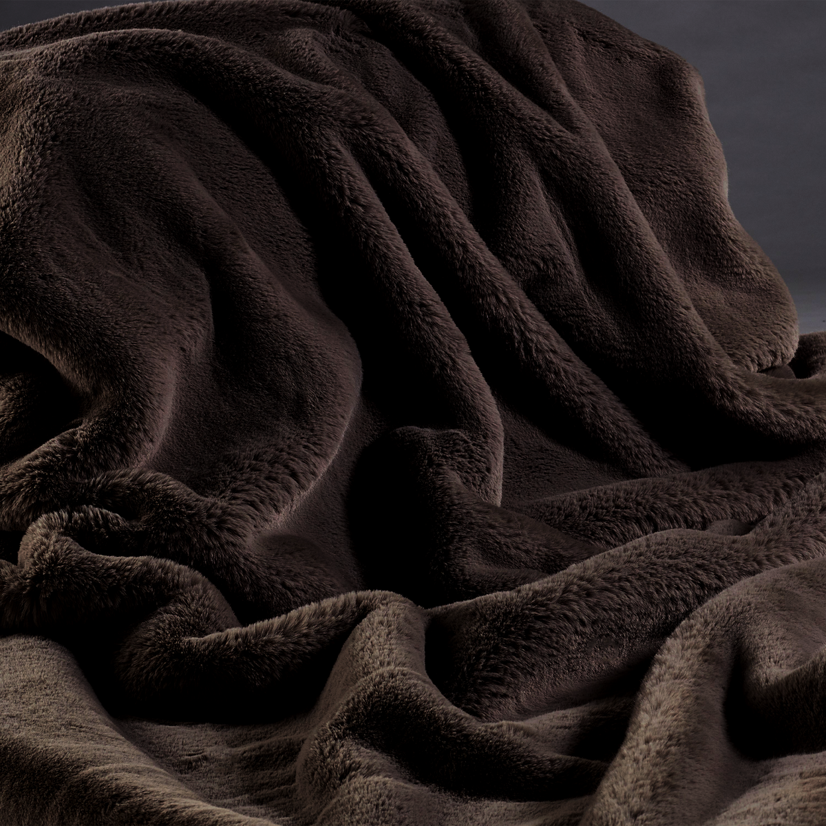 Grey Luxe faux fur throw by Katrina Hampton