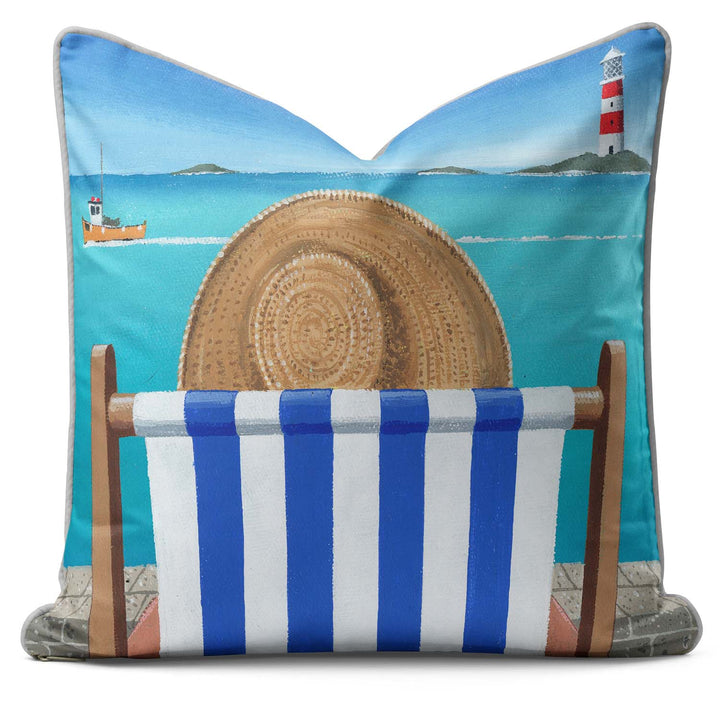 Deck Chair - Martin Wiscombe - Art Print Cushion
