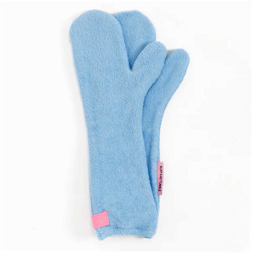 Evesham light blue dog drying mitts for wet paws