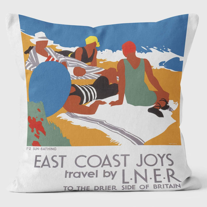East Coast Joys No 2 - Sun-BathingÛª LNER 1931 - National Railway Museum Cushion - Handmade Cushions UK - WeLoveCushions